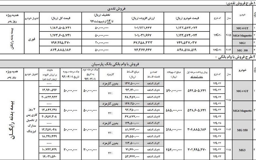 فروش ام جی