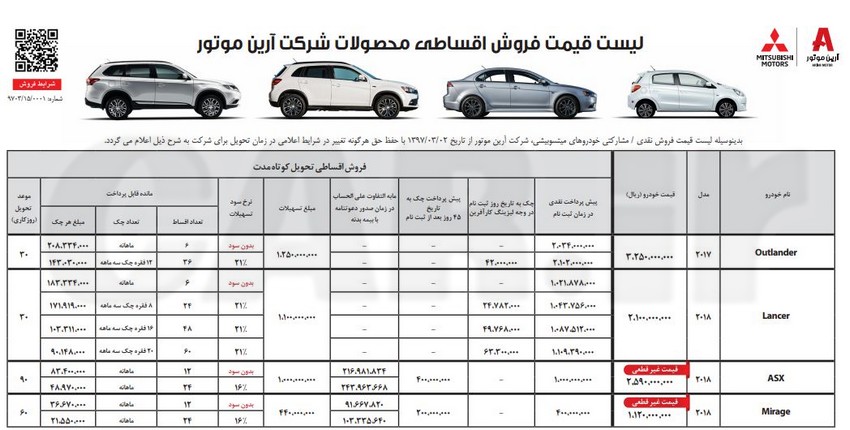 شرایط فروش میتسوبیشی خرداد 97