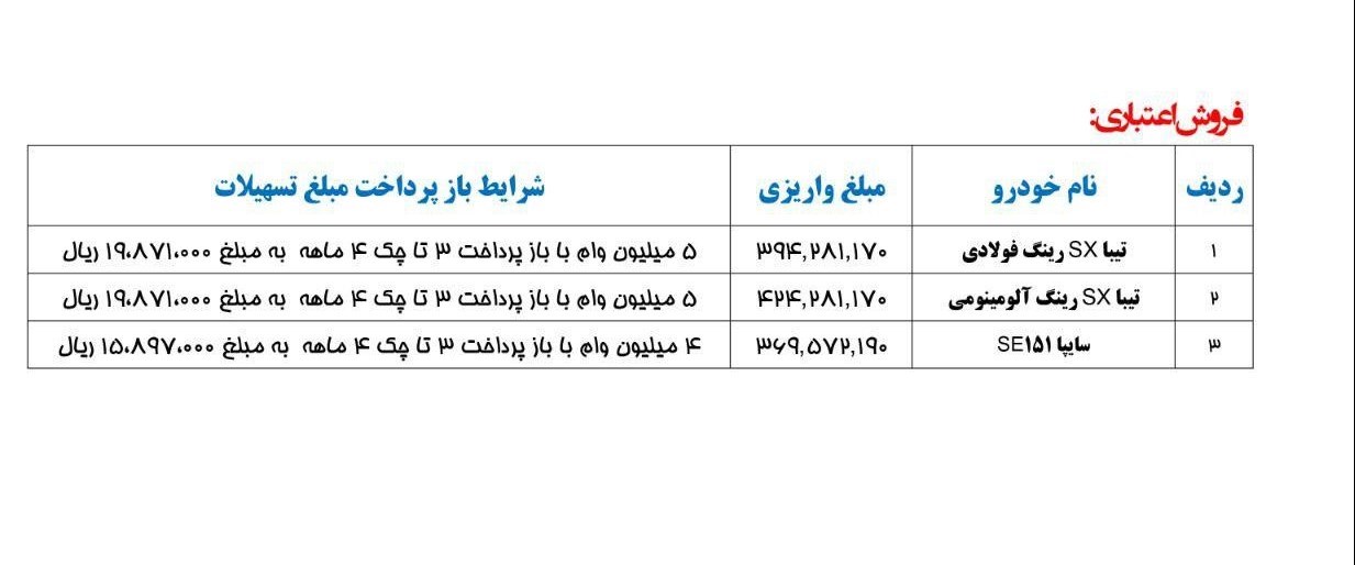 شرایط فروش سایپا ویژه 2 مهر