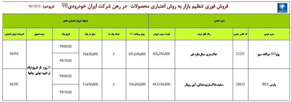 شرایط فروش پژو 405 دوگانه سوز 15 دی ماه 98