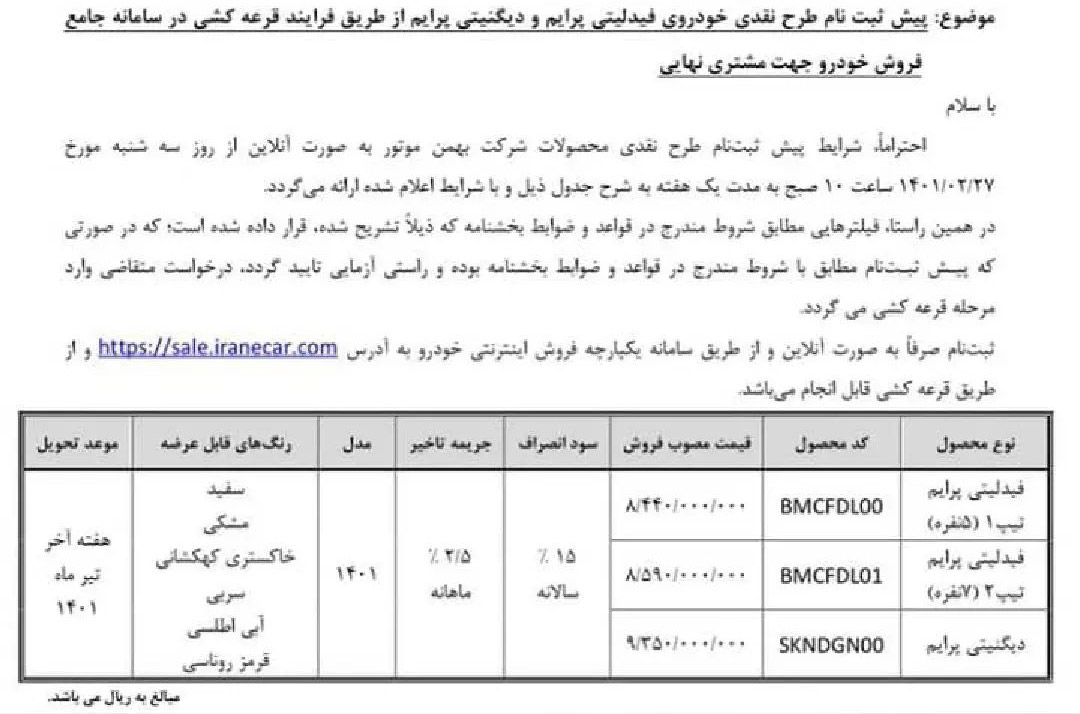 شرایط فروش دیگنیتی و فیدلیتی