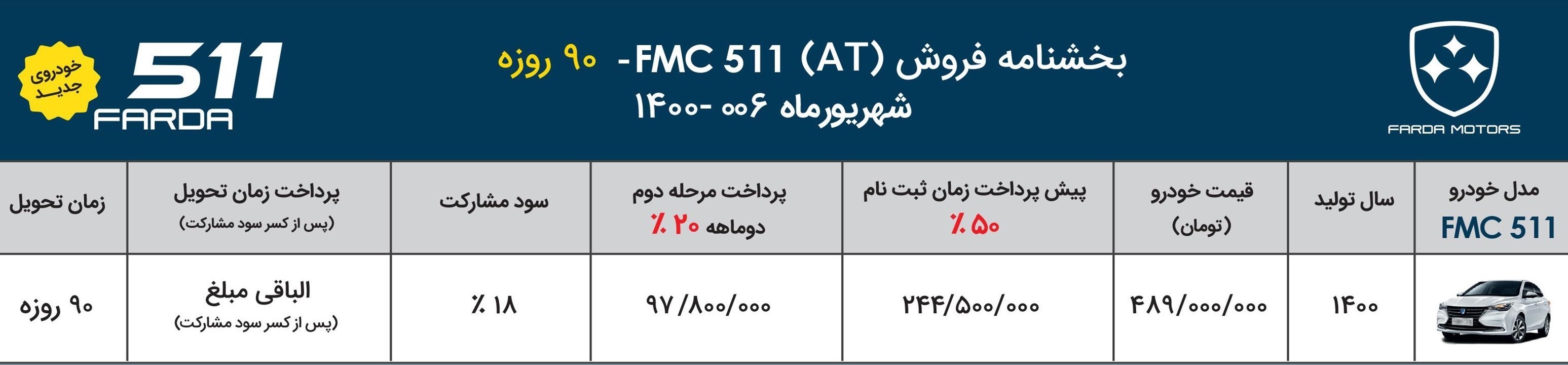 شرایط فروش فردا موتورز شهریور