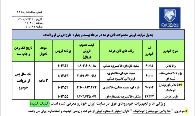 فروش ایران خودرو