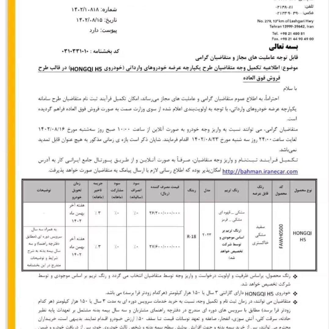 قیمت هونگچی