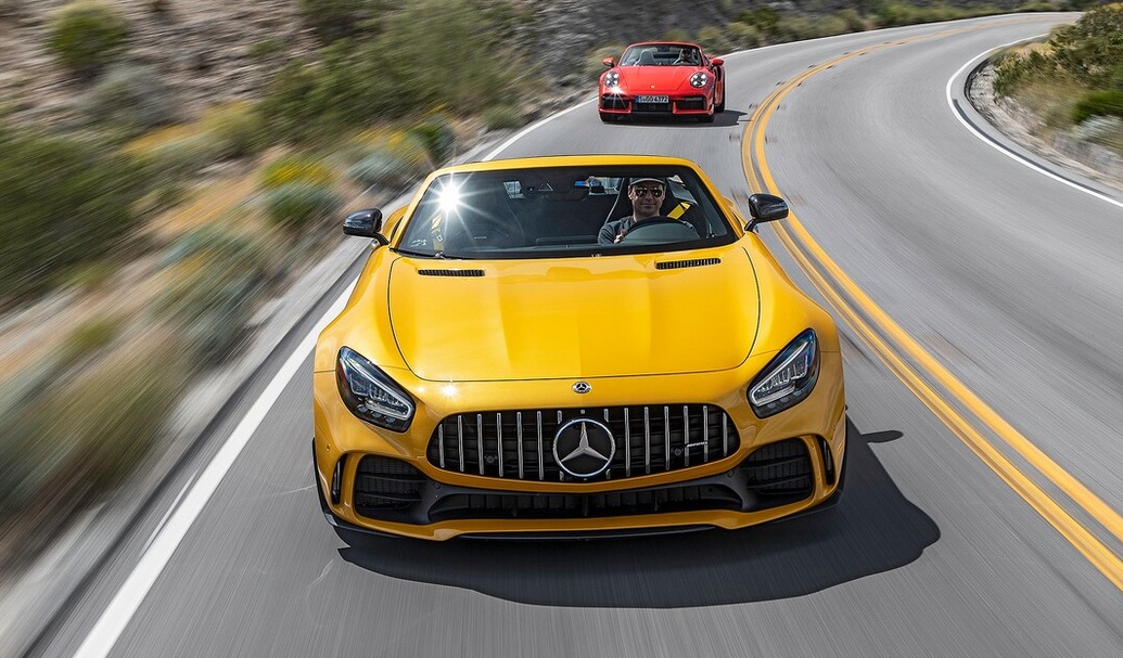 2-مرسدس AMG GT R، مک‌لارن ۷۲۰S و پورشه ۹۱۱ توربو S،وقتی بدون سقف روبروی هم هم قرار می گیرند